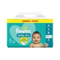 Image of Pampers Baby Dry Taped Nappies Size 3 Jumbo (Pack of 196)