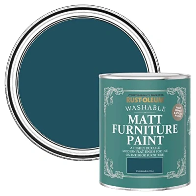 Image of Rust Oleum Blue Furniture Paint in Matt Finish Commodore 750ml