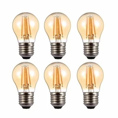 Image of TEKLED® G45 Golf Ball Filament Vintage LED Bulbs E27 Edison Screw Energy Saving 4W Light Bulb 35W Equivalent NONDIMMABLE Amber 2400K 410LM 6 Pack Warm White
