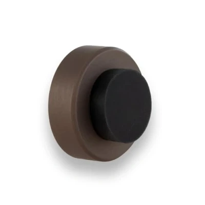 Image of EVI Herrajes Adhesive Door Stop Wall Mounting Doorstop 1,37x0,7&quot; Rustic Finish Brass Anti Shock Handles Design and Functionality I 254/35 RU