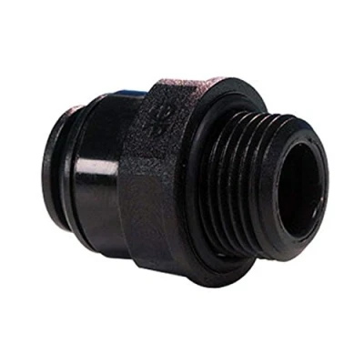 Image of JOHN GUEST STRAIGHT ADAPTOR. BSP Thread 1/2&quot; to 15mm Push fit Tube O.D. Speedfit Part No PM011514E. Imperial Metric Threaded Acetal Fittings for Drinks Dispensers and Pure Water.