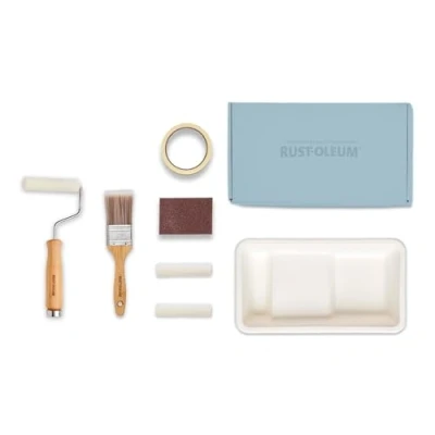 Image of Rust Oleum Ready to Roll Eco Paint Kit (Small) Radiator Gloss Soft Blues