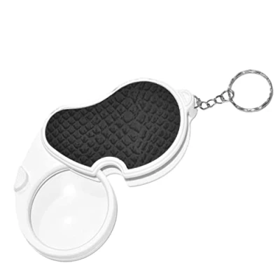 Image of 1 Piece LED Light Magnifier, 5x Illuminated Magnifying Glass Foldable Portable Magnifier HD with Flip Lens 45mm Diameter, Suitable for Reading, Going Out, Hobby Travel etc.