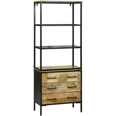 Image of vidaXL Highboard 70x35x180 cm Solid Rough Wood Mango