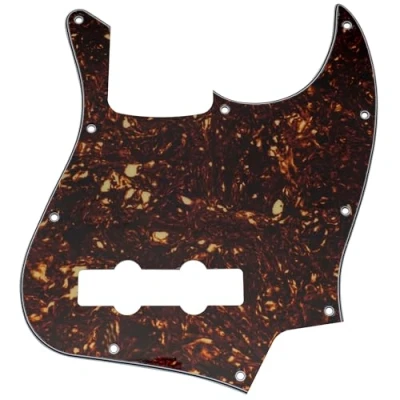 Image of Musiclily 10 Hole J Bass Pickguard for Fender American/Mexican Made Standard Jazz Bass, 4Ply Tortoise Shell