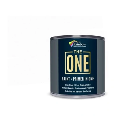 Image of THE ONE Paint &amp; Primer: Most Durable Furniture Paint, Cabinet Front Door, Walls, Bathroom, Kitchen, Tile and More Quick Drying for Interior/Exterior (White Matte, 1 Litre)