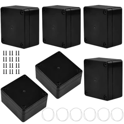 Image of ADERTOS 6 PCS IP65 Waterproof Junction Boxes External Electrical Box Outdoor Cable Connection Plastic Project Enclosure for Electronics Case 65x58x35mm/Black