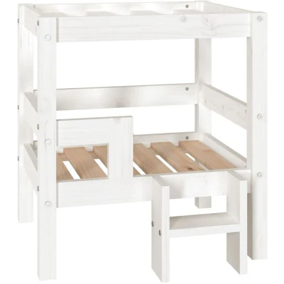 Image of vidaXL Dog Bed, Durable Solid Pine Wood, Comfy Design, Minimalistic, Classic White, Easy Assembly