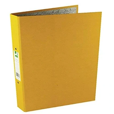 Image of Q Connect 2 Ring 25mm Paper Over Board Yellow A4 Binder (10 Pack)