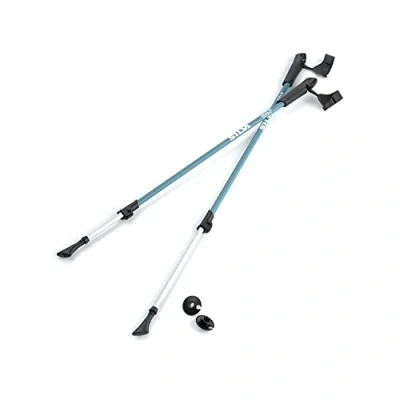 Image of Silva Walking Poles Aluminum Trekking with Adjustable Length 105 140 cm Hiking Rubber Handles Stick Wrist Glove for Men, Women, Seniors