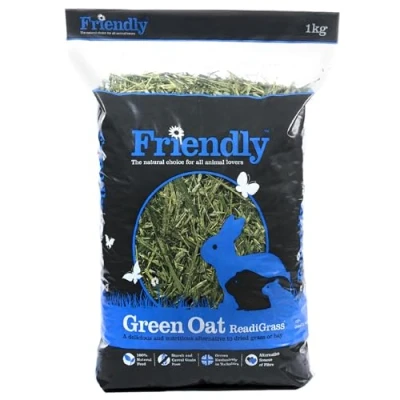 Image of Friendly Green Oat ReadiGrass Yorkshire Grown Natural Forage for Rabbits, Guinea Pig Food, Feeding Hay etc. 4x 1kg Bags