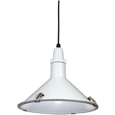 Image of Eden 1 Light Dome Ceiling Pendant White IP44, E27