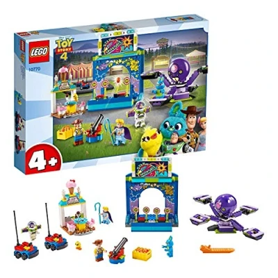 Image of LEGO Juniors 10770 4+ Toy Story 4 Buzz and Woody’s Carnival Mania with Lightyear Woody Minifigures, Multicolor