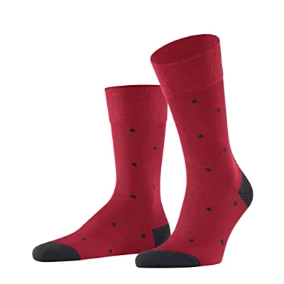 Image of FALKE Men&#039;s Dot M SO Cotton Patterned 1 Pair Socks, Red (Scarlet 8228), 8.5 11