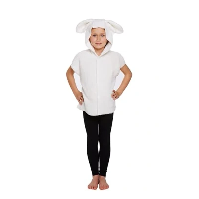 Image of HENBRANDT Children’s White Sheep Costume Fleece Lamb World Book Day School Play Xmas Nativity Halloween Animal Fancy Dress Outfit for Kids Girls and Boys (Age 7 9)