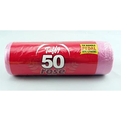 Image of 50 Pack Of Rose Frangranced Scented Handle Pedal Bin Liners