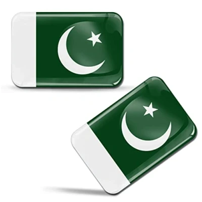 Image of SkinoEu® 2 x 3D Sticker Pakistan Flag F 203
