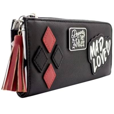 Image of Harley Quinn Batman Property of The Joker Mad Love Purse Clutch Coin Pocket &amp; Card Holder, Black