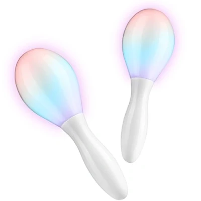 Image of KreativeKraft Sensory Light Up Maracas, LED Multi Colour Flashing Kids Toys or Festival Accessories
