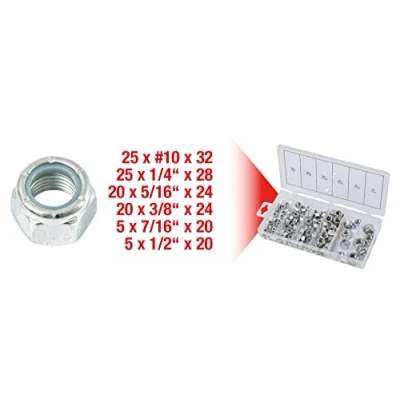 Image of KS Tools 970.0490 UNF self tightening nuts assortment, 100 pcs