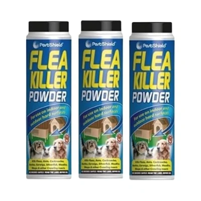 Image of SDMAX Flea Killer Powder, Crawling Insect Killer, Fleas Protection Spray, Easy to Use, Ideal Spray for Pet Beds, Carpets and Furnishings, Indoor Outdoor 200g (3 Pcs)