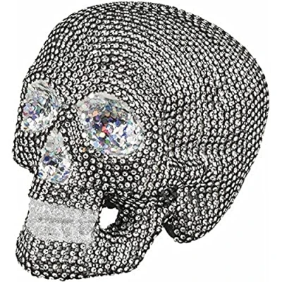 Image of Boland Decoration Skull Glitter Sugar Sparkle, 19x15 CM Perfect for Halloween, Day of the Dead, and Themed Events