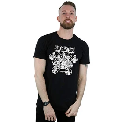 Image of Scoobynatural Men&#039;s Mono Characters T Shirt Black Large