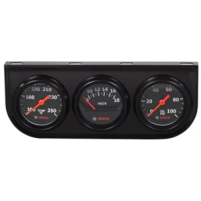 Image of Bosch SP0F000054 Style Line 2&quot; Triple Gauge Kit (Black Dial Face, Black Bezel)
