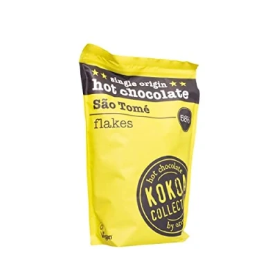 Image of Kokoa Collection São Tomé 58% Cocoa Milk Hot Drinking Chocolate Flakes Fairtrade Dairy &amp; Gluten Free Luxury Choccy (1kg)