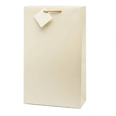 Image of Large Pearl Gift Bag Ivory 15&quot; x 9&quot; 4&quot;