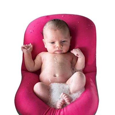 Image of Baby Bather Infant Bath Pad, Moonvvin Floating Soft Support Newborn Pad Tub Cushion (Rose Red)