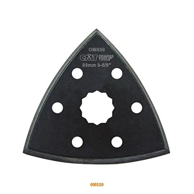 Image of CMT OMS30 X1 Delta Sanding Pad Perforated Fit Fein Supercut Festool Vecturo Quick Release Oscillating Multicutter