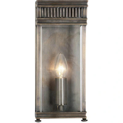 Image of Holborn 1 Light Outdoor Small Wall Half Lantern Dark Bronze IP44, E14