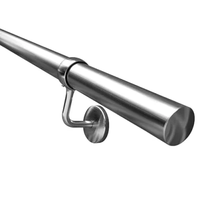 Image of EAI Handrails for Stairs Banister Hand Rail 3600mm Indoor Staircase Brushed Chrome Kit with 3 Rails &amp; 4 Handrail Brackets