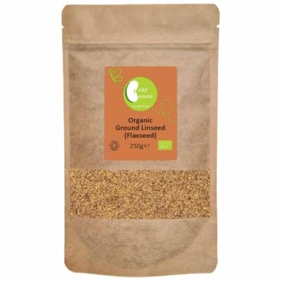 Image of Organic Ground Linseed (Milled Flaxseed) Certified by Busy Beans (250g)
