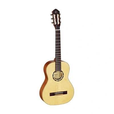 Image of Ortega Guitars Concert Guitar 1/2 Size Family Series includes Gig Bag mahogany / spruce top (R121 1/2), Beige