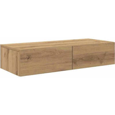 Image of vidaXL Wall Shelf with Drawers Artisian Oak 80x33x17 cm Engineered Wood