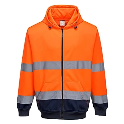 Image of Portwest Two Tone Zip Front Hoodie Orange/Navy Medium