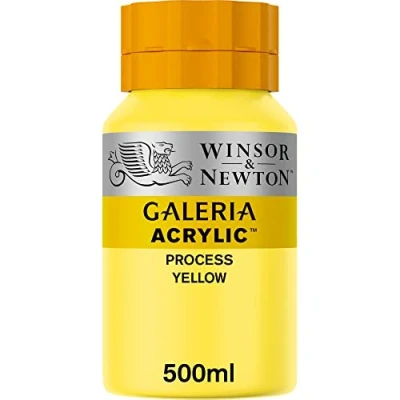 Image of Winsor &amp; Newton Series 1 500ml Bottle Galeria Acrylic Colour with Nozzle Cap Process Yellow,GAL 2150537