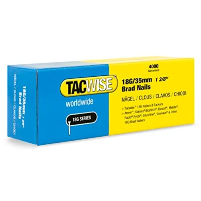 Image of Tacwise 1713 Type 18G / 35 mm Galvanised Brad Nails, Pack of 4,000, Silver