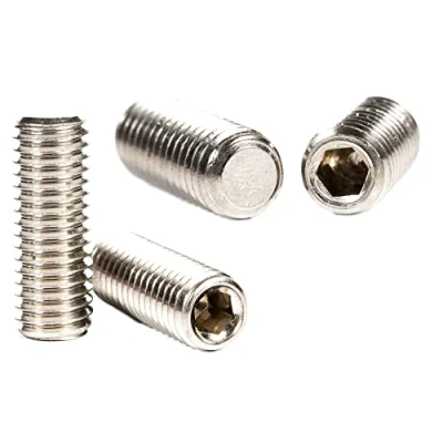 Image of M4 (4mm x 8mm) Grub Screws Flat Point Stainless Steel Set Screw Metric Thread Allen Socket Key (Pack of 20)