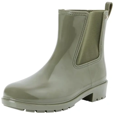 Image of Tommy Hilfiger Women&#039;s Nonslip Flag Rainboots, Green (Utility Olive), 4