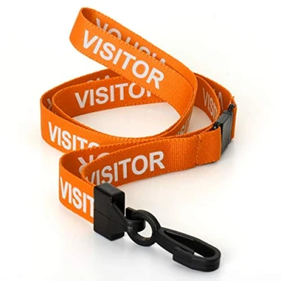 Image of CKB LTD Visitor LANYARDS Breakaway Safety Lanyard Neck Strap Swivel Plastic Clip for ID Card Holder Pull Quick Release Design (Pack of 100, Orange)
