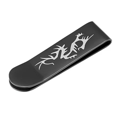 Image of DonDon Men&#039;s Money Clip Stainless Steel Dragon Tribal Silver