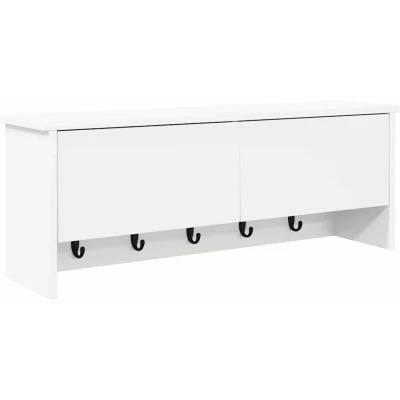 Image of Wall Mounted Coat Rack White 80 x 20 30 cm Engineered wood Vidaxl