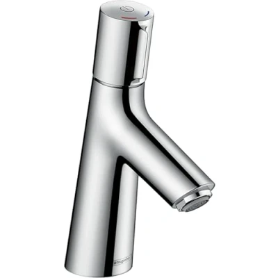 Image of hansgrohe Talis Select S basin mixer tap 80 with start/stop push button and pop up waste, chrome 72040000