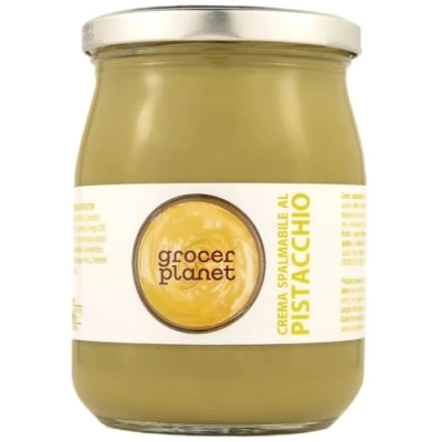 Image of Grocer Planet Sweet Spreadable Pistachio Cream (600g) With 45% Mediterranean Pistachios Italian Food Gourmet Suitable for Breakfasts &amp; Desserts