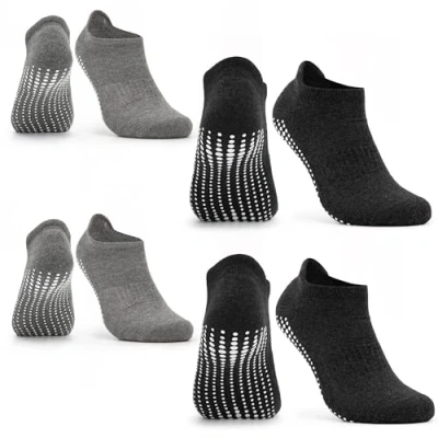 Image of Occulto Women Yoga Grip Socks Pack of 2 (Model: Mady) 4 Pairs Black Grey 3 5