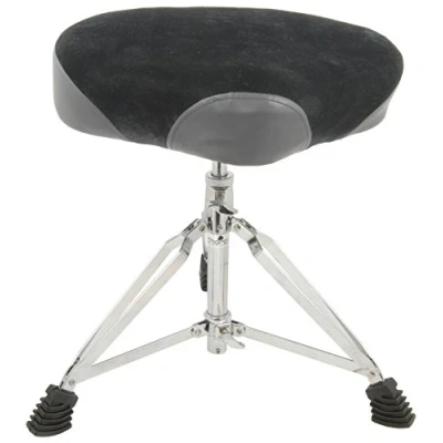 Image of Deluxe Drum Stool Throne with Saddle Style Felt Seat + Corkscrew Height Adjustment