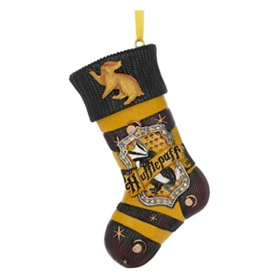 Image of Nemesis Now Officially Licensed Harry Potter Hufflepuff Stocking Hanging Ornament, Resin, Yellow